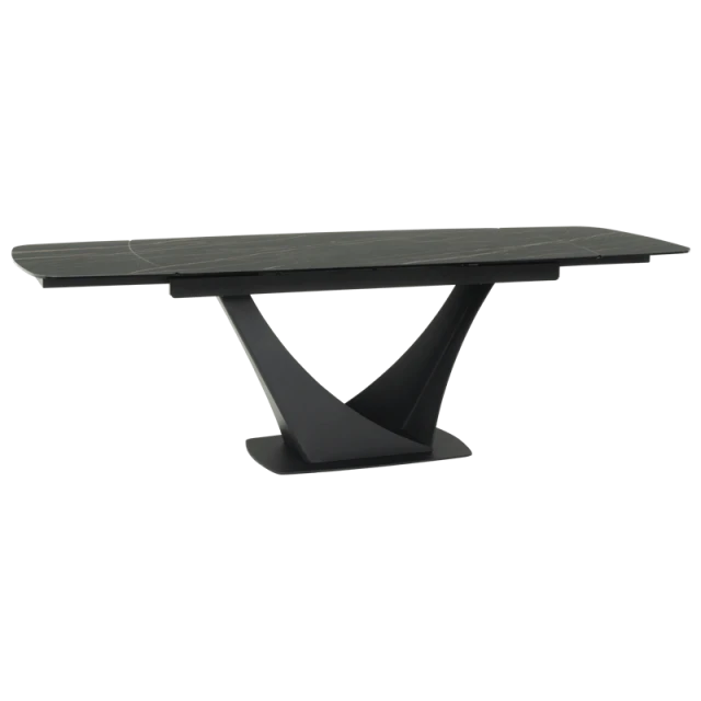 Extendable dining table BOREK - black