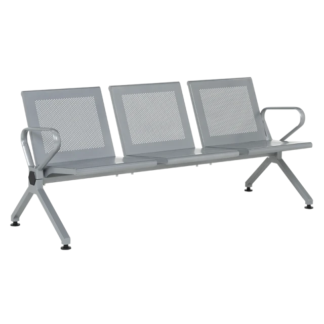 Visitor bench with 3 seats Carmen CR-1039-3 - silver