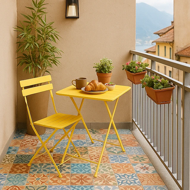 Folding catering table OKENE - yellow