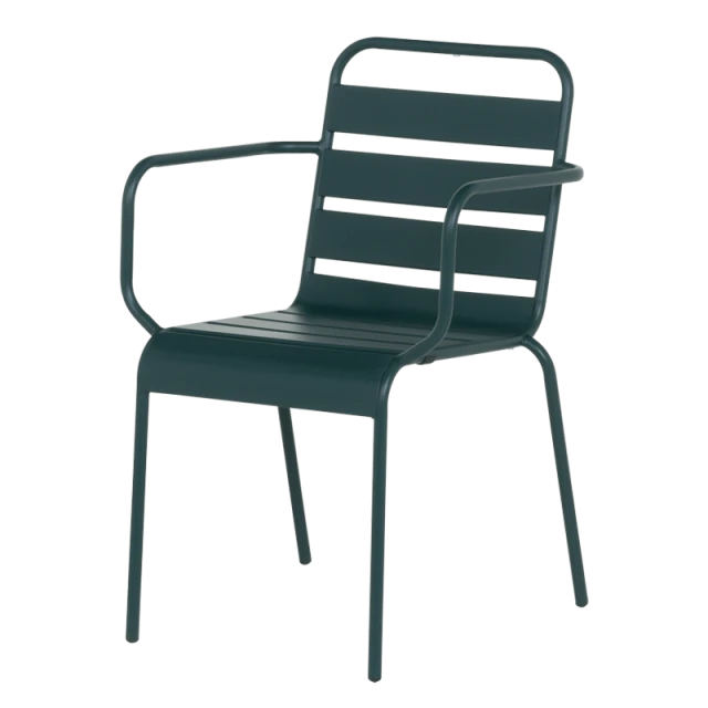 Метален градински стол INISA - тъмнозелен