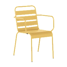 Metal garden chair INISA - yellow