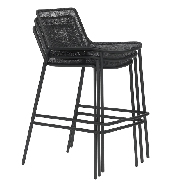 Metal catering bar stool BAMA - black