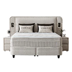 Upholstered bedroom with mattress CANCUN 180 x 200 - beige 04