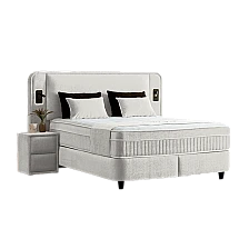 Upholstered bedroom with mattress CANCUN 180 x 200 - mystic sand 28
