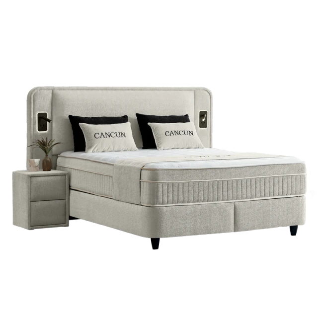 Υπνοδωμάτιο με ταπετσαρία και στρώμα CANCUN 180 x 200 - latte 06
