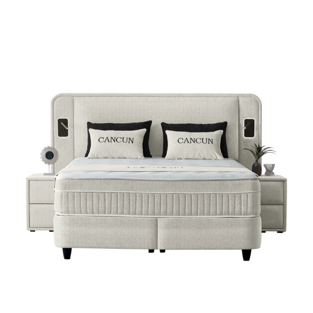 Υπνοδωμάτιο με ταπετσαρία και στρώμα CANCUN 180 x 200 - latte 06