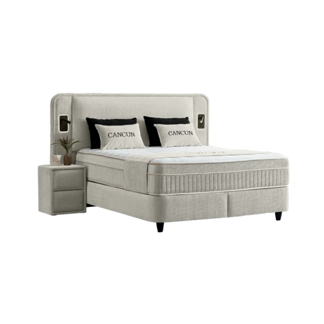Υπνοδωμάτιο με ταπετσαρία και στρώμα CANCUN 180 x 200 - latte 06