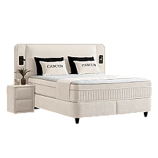 Υπνοδωμάτιο με ταπετσαρία και στρώμα CANCUN 160 x 200 - latte 06