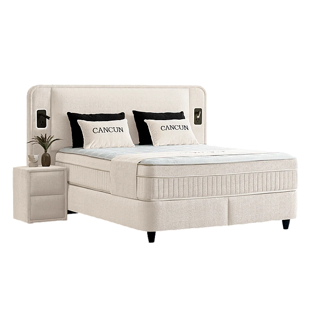 Υπνοδωμάτιο με ταπετσαρία και στρώμα CANCUN 160 x 200 - latte 06