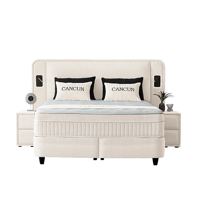 Υπνοδωμάτιο με ταπετσαρία και στρώμα CANCUN 160 x 200 - latte 06
