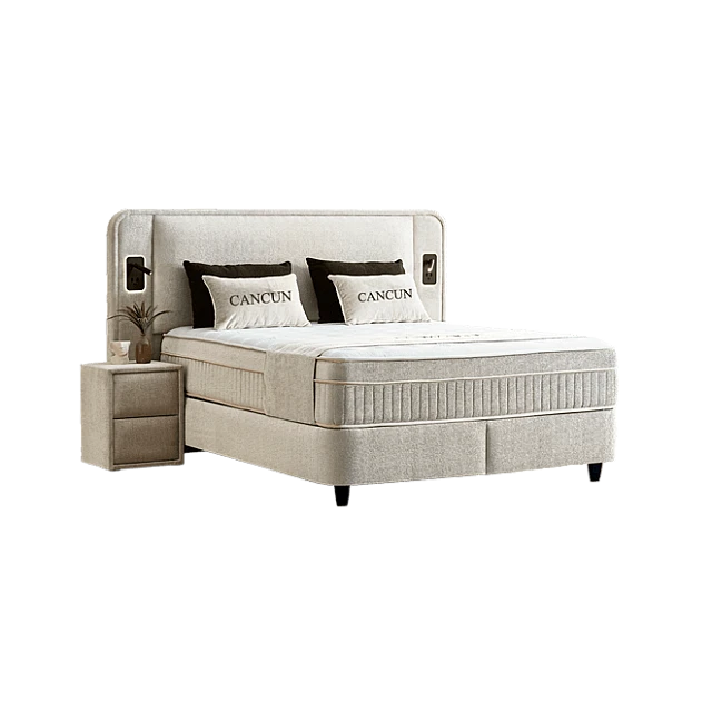 Υπνοδωμάτιο με ταπετσαρία και στρώμα CANCUN 160 x 200 - κρεμ 01