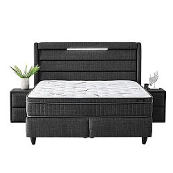 Υπνοδωμάτιο με ταπετσαρία και στρώμα COTTON 140 x 200 - γραφίτης 501