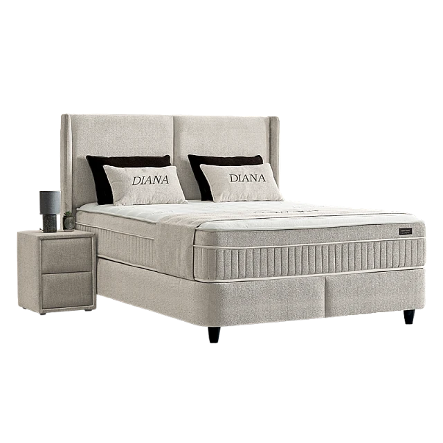Υπνοδωμάτιο με ταπετσαρία και στρώμα DIANA 160 x 200 - pearl SY