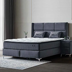 Upholstered bedroom with mattress BELLA 160 x 200 - graphite 29