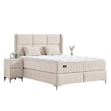 Upholstered bedroom with mattress BELLA 160 x 200 - beige 02