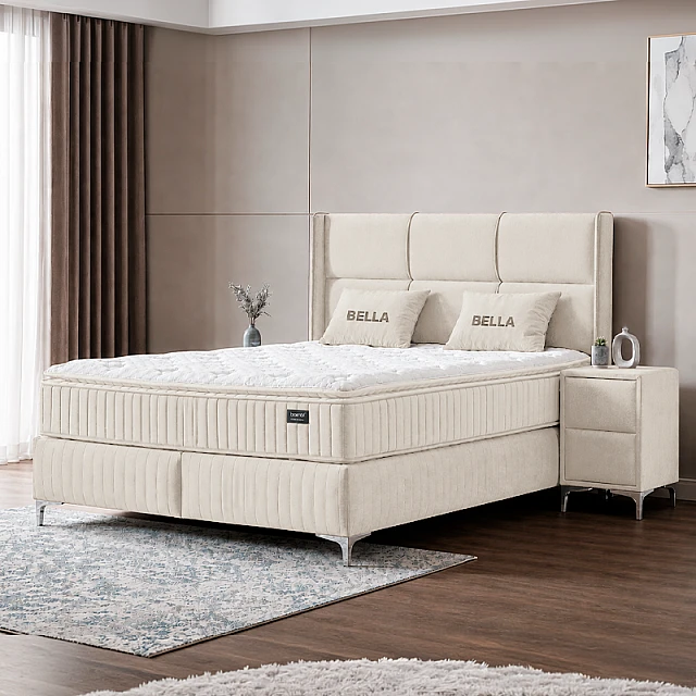 Υπνοδωμάτιο με ταπετσαρία και στρώμα BELLA 160 x 200 - μπεζ 02