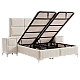 Upholstered bedroom with mattress BELLA 160 x 200 - beige 02