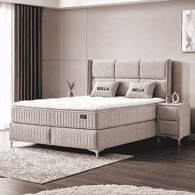 Υπνοδωμάτιο με ταπετσαρία και στρώμα BELLA 160 x 200 - κρεμ 03
