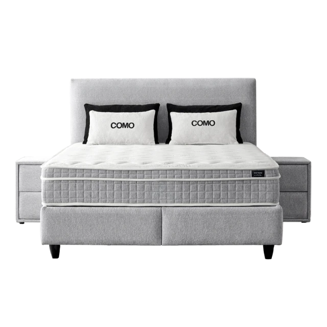 Тапицирана спалня с матрак COMO 160 x 200 - сребърен AN