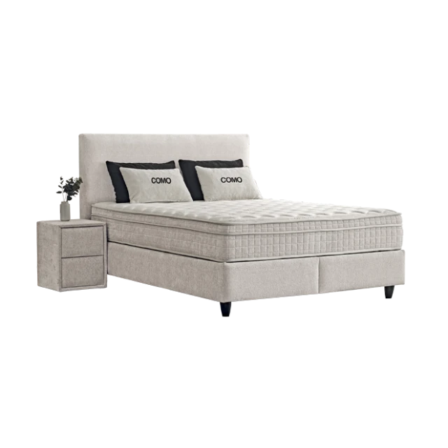 Upholstered bedroom with mattress COMO 160 x 200 - cream AN