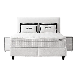 Upholstered bedroom with mattress COMO 160 x 200 - ivory AN