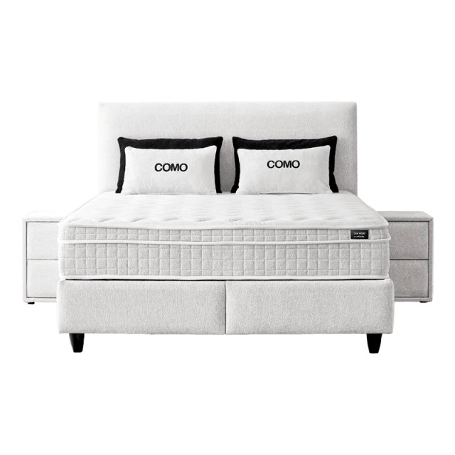 Тапицирана спалня с матрак COMO 160 x 200 - слонова кост AN