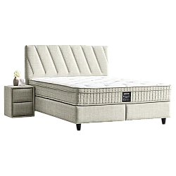 Upholstered bedroom with mattress SIESTA 140 x 200 - cream 01