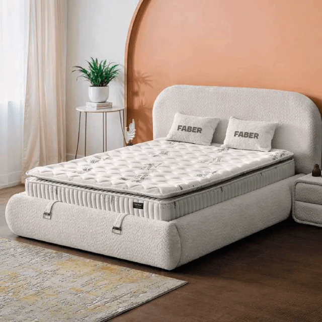 Υπνοδωμάτιο με ταπετσαρία και στρώμα FABER 160 x 200 - pearl SY