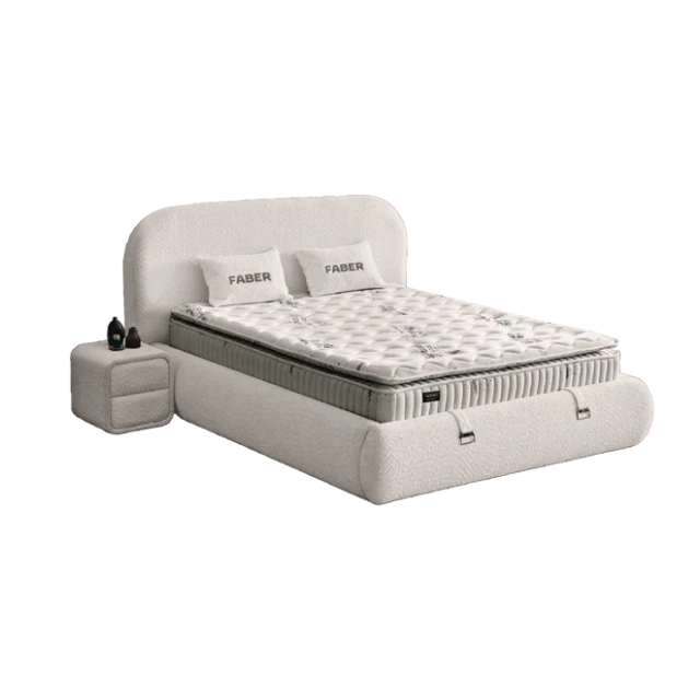 Υπνοδωμάτιο με ταπετσαρία και στρώμα FABER 160 x 200 - pearl SY