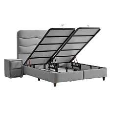Υπνοδωμάτιο με ταπετσαρία και στρώμα WAVE 160 x 200 - ανοιχτό γκρι 25