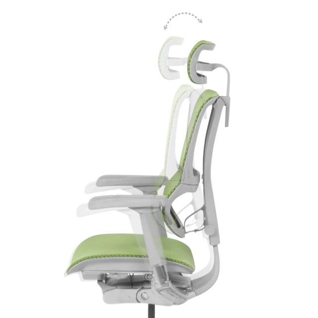 Ергономичен стол ERGOHUMAN IOO ELITE 2 - сива рамка - зелен