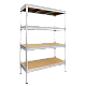 Μεταλλικά ράφια Carmen CR-1024-1, 180x120x60 cm, έως 600 kg ανά ράφι - ψευδάργυρος