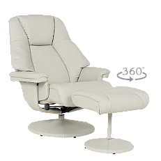 Armchair with stool ANA - light gray