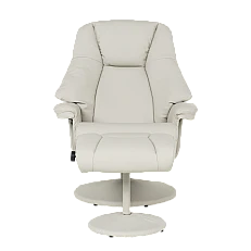 Armchair with stool ANA - light gray
