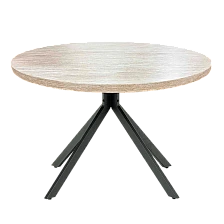 Dining table LUDVIKA - travertine / black