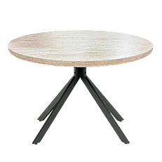 Dining table LUDVIKA - travertine / black