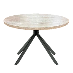 Dining table LUDVIKA - travertine / black