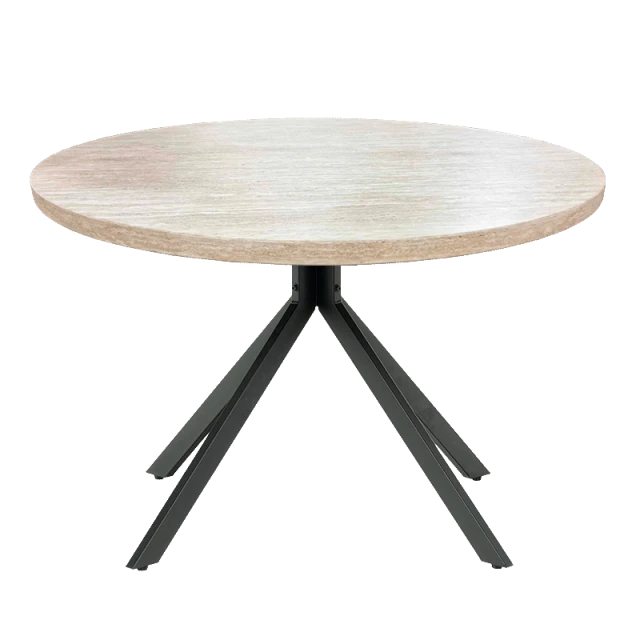 Dining table LUDVIKA - travertine / black