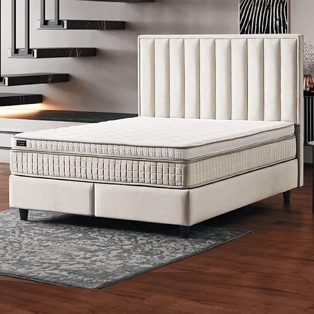 Υπνοδωμάτιο με ταπετσαρία και στρώμα PERRY LUX 140 x 200 - κρεμ 01