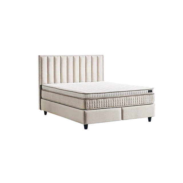 Υπνοδωμάτιο με ταπετσαρία και στρώμα PERRY LUX 140 x 200 - κρεμ 01
