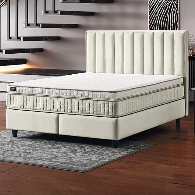 Υπνοδωμάτιο με ταπετσαρία και στρώμα PERRY LUX 160 x 200 - κρεμ 01