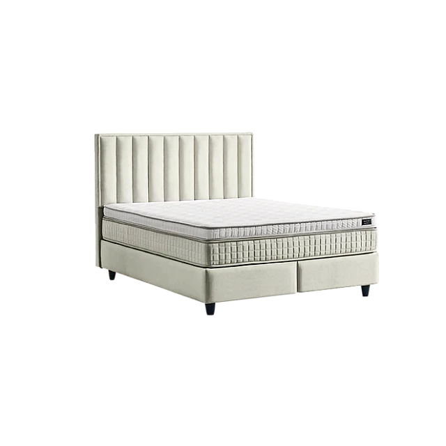 Υπνοδωμάτιο με ταπετσαρία και στρώμα PERRY LUX 160 x 200 - κρεμ 01