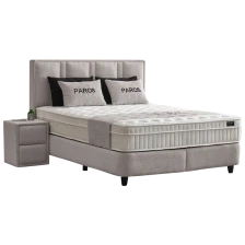 Тапицирана спалня с матрак PAROS 160 х 200 - бежов 020