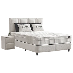 Тапицирана спалня с матрак PAROS 180 х 200 - крем AN