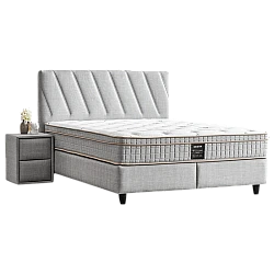 Upholstered bedroom with mattress SIESTA 160 x 200 - light gray 21
