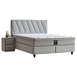 Upholstered bedroom with mattress SIESTA 160 x 200 - gray 02