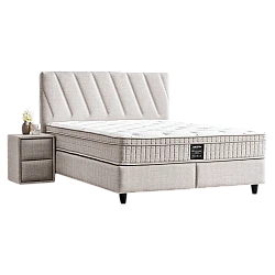 Upholstered bedroom with mattress SIESTA 160 x 200 - pearl SY