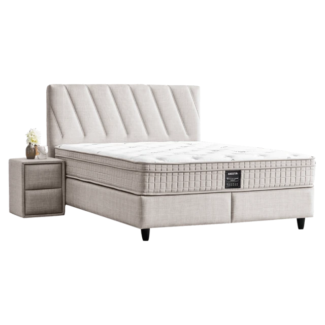 Υπνοδωμάτιο με ταπετσαρία και στρώμα SIESTA 160 x 200 - pearl SY