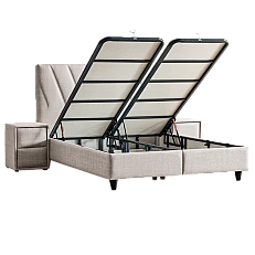 Upholstered bedroom with mattress SIESTA 160 x 200 - pearl SY