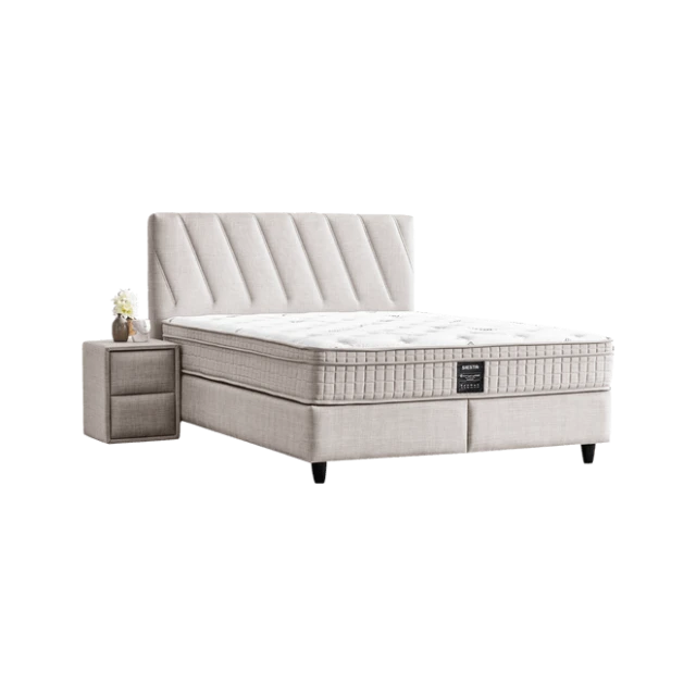 Υπνοδωμάτιο με ταπετσαρία και στρώμα SIESTA 160 x 200 - pearl SY